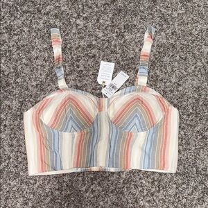American Eagle Outfitters Multicolor Striped Crop Top
